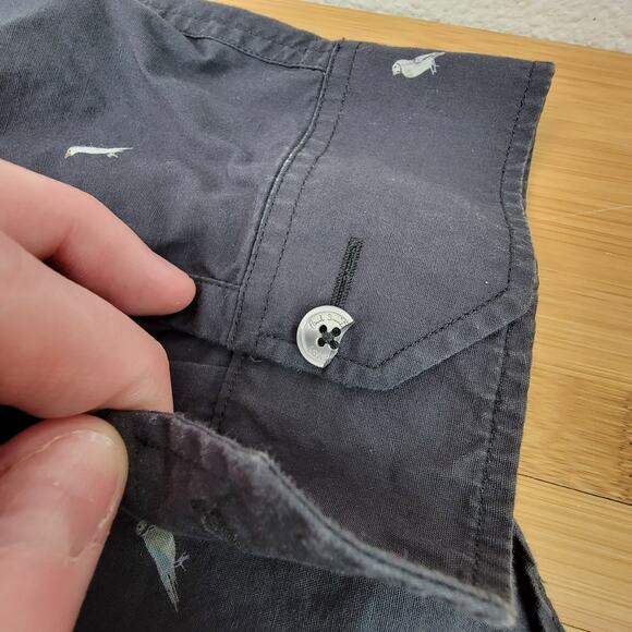 Paul Smith Soho Shirt Men 15.5 Blue Bird Print Novelty Black Dress Button Up - Picture 7 of 7